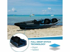 WATTSUP KAYAK HINCHABLE DE ALTA PRESIÓN TORPEDO 2 PLAZAS Azul