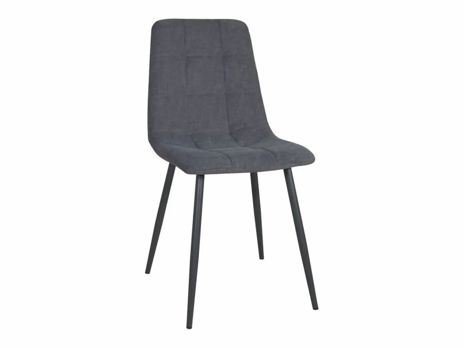 Kayelles Lote de 4 sillas de comedor de diseño, asiento de tela acolchada, patas metálicas negras DILA Gris