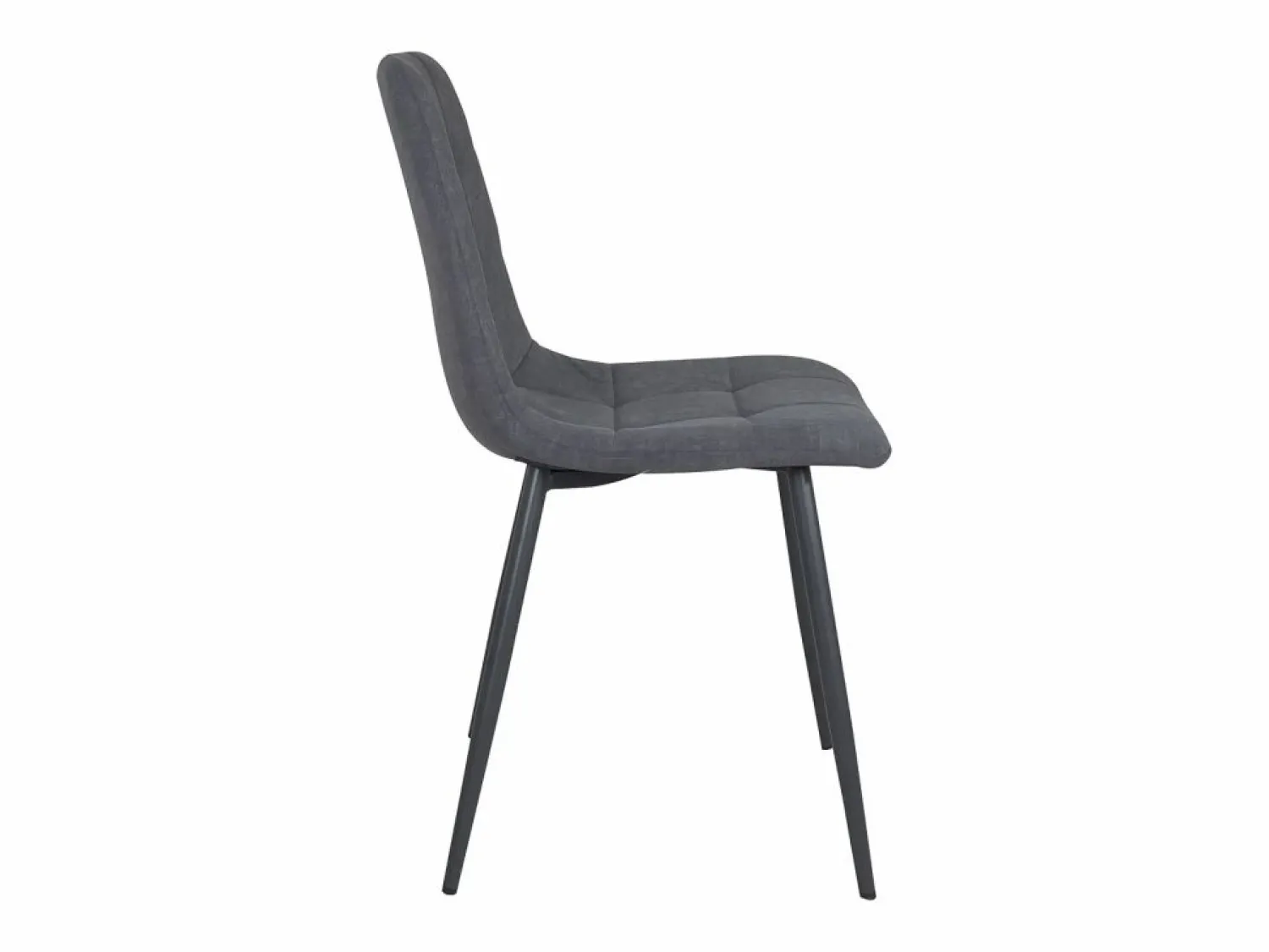 Kayelles Lote de 4 sillas de comedor de diseño, asiento de tela acolchada, patas metálicas negras DILA Gris