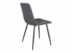 Kayelles Lote de 4 sillas de comedor de diseño, asiento de tela acolchada, patas metálicas negras DILA Gris