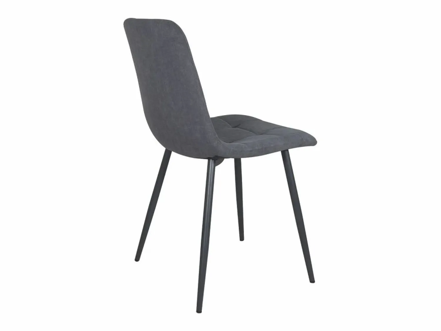 Kayelles Lote de 4 sillas de comedor de diseño, asiento de tela acolchada, patas metálicas negras DILA Gris