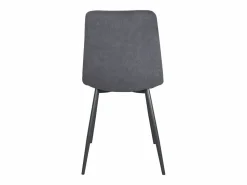Kayelles Lote de 4 sillas de comedor de diseño, asiento de tela acolchada, patas metálicas negras DILA Gris