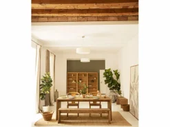 Best DECOWOOD Kit de 2 bancos de madera de abeto rectangulares para interiores en color roble oscuro de 145x45cm - TELVA - Marru00f3n
