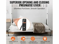 Discount Kit de Cama Desmontable SucceBuy, Tamaño Queen, Material de Cama Mural Vertical para Montar Propio, Plegable Negro