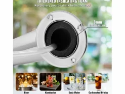 New Kit de Columna de Cerveza SucceBuy, Kit de Columna de Cerveza con Doble Grifo, Distribuidor de Cerveza y Bebidas de Acero Inoxidable, para Bar Restaurante Plateado