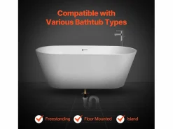 Hot Kit de Desagüe para Bañera Independiente SucceBuy, Con Adaptador y 2 Tubos de Escape de Latón Negro