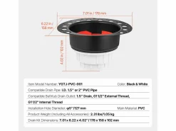 Hot Kit de Desagüe para Bañera Independiente SucceBuy, Desagüe Sin Tratar con Adaptador de PVC Cañería