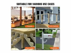 Kit de Soporte SucceBuy - Paquete de 4 Soportes para Base de Poste de 152,4 x 152,4 mm, Anclaje Resistente para Cercas de Madera Pérgola|Cenador Y Quiosco