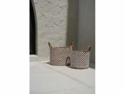 Discount Bazar Bizar La Cesta de Macramé con Costura Cruzada - S Multicolor