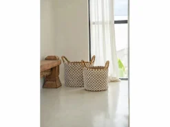 Discount Bazar Bizar La Cesta de Macramé con Costura Cruzada - S Multicolor