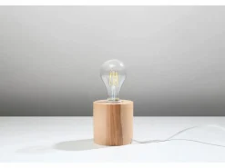 Sollux Lighting Lampada da Tavolo Cilindrica Lampada da Tavolo Legno Naturale E27 Lámpara de Mesa Cilíndrica Lámpara de Mesa Madera Natural E27
