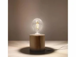 Sollux Lighting Lampada da Tavolo Cilindrica Lampada da Tavolo Legno Naturale E27 Lámpara de Mesa Cilíndrica Lámpara de Mesa Madera Natural E27