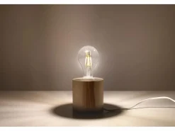 Sollux Lighting Lampada da Tavolo Cilindrica Lampada da Tavolo Legno Naturale E27 Lámpara de Mesa Cilíndrica Lámpara de Mesa Madera Natural E27