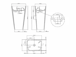 New Shower & Design Lavabo con base rectangular de solid surface - - TILICHO Blanco