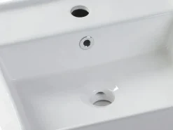 Hot Shower & Design Lavabo cuadrado de cerámica blanca - VERINI Blanco