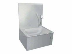 Clearance Lavabo de acero inoxidable con grifo y dispensador de jabón. Plateado