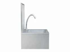 Clearance Lavabo de acero inoxidable con grifo y dispensador de jabón. Plateado