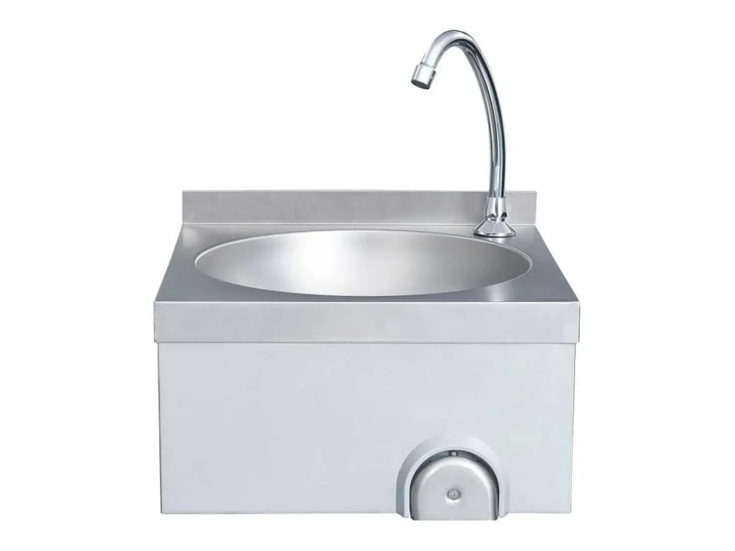 Outlet Lavabo de acero inoxidable con grifo y dispensador de jabón. Plateado