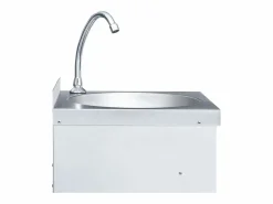 Outlet Lavabo de acero inoxidable con grifo y dispensador de jabón. Plateado