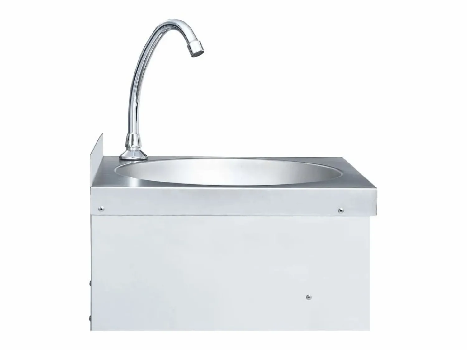 Outlet Lavabo de acero inoxidable con grifo y dispensador de jabón. Plateado