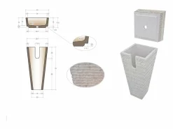 Shower & Design Lavabo de baño de mármol de pie - Color - STORTA