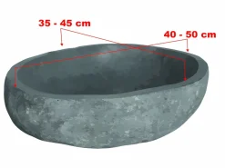 Outlet Shower & Design Lavabo de baño de piedra de río WATU Gris