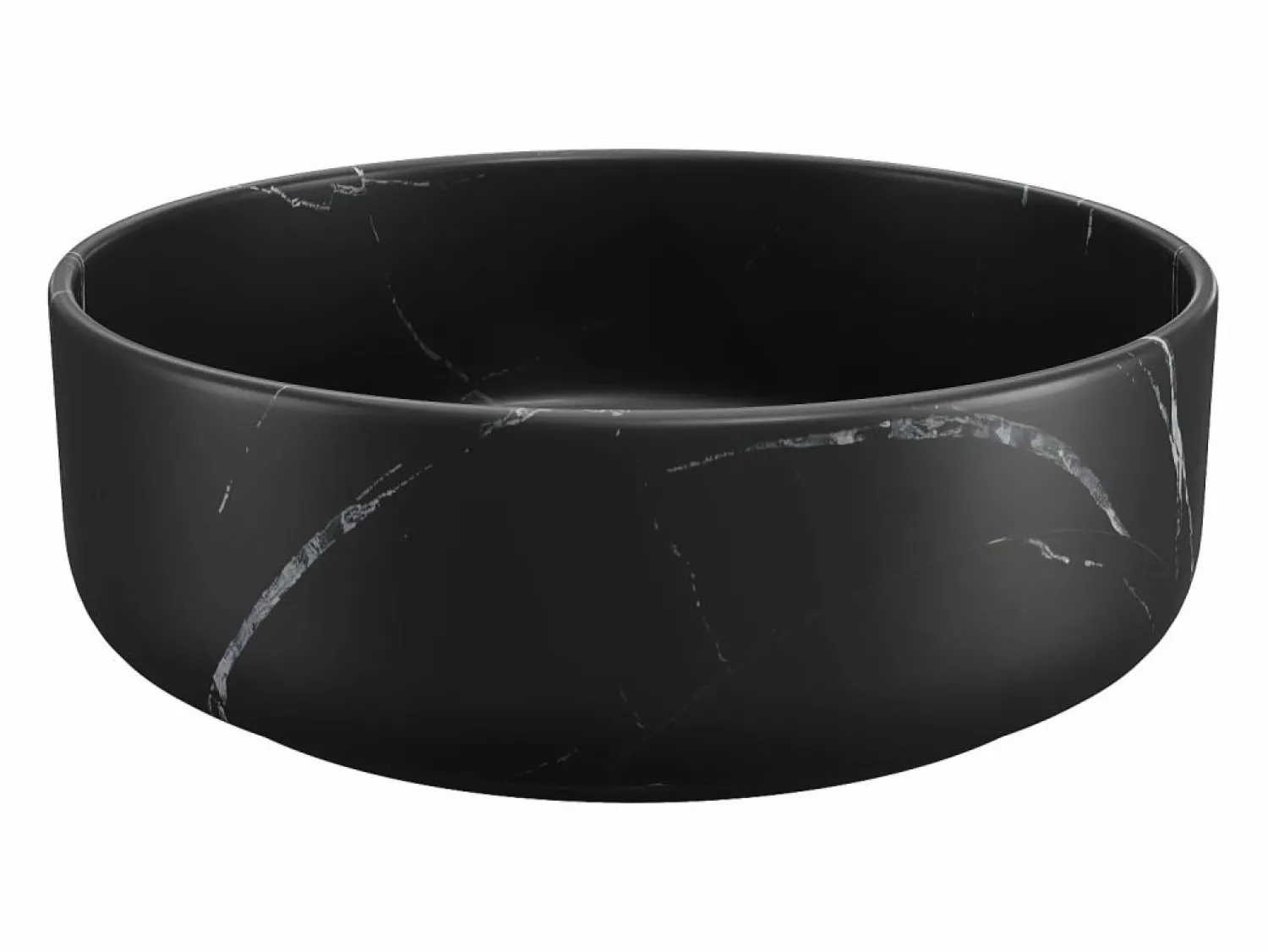 Shower & Design Lavabo de cerámica efecto mármol, L36 x A12 x P36 cm, VIAMARBA