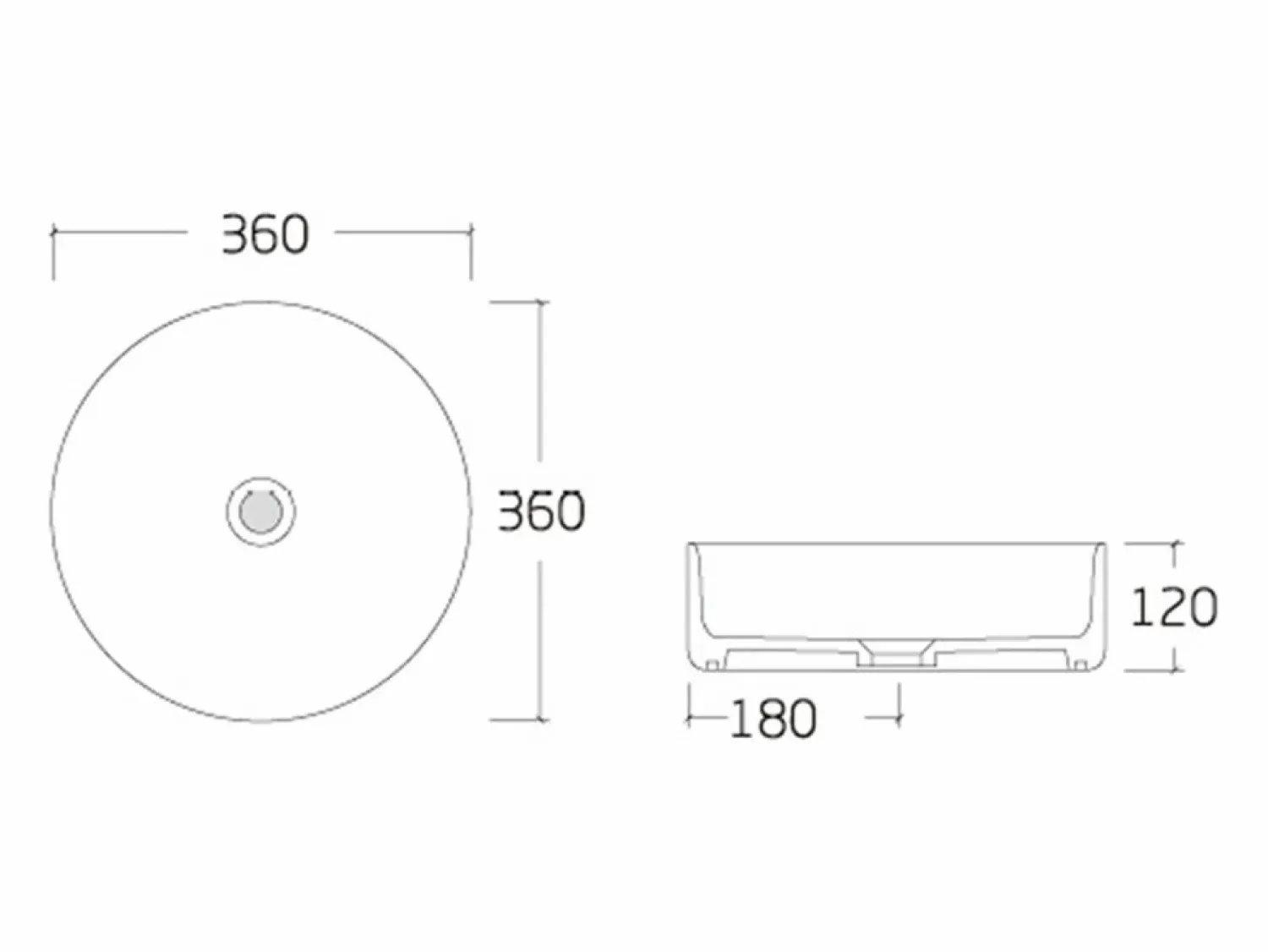 Shower & Design Lavabo de cerámica efecto mármol, L36 x A12 x P36 cm, VIAMARBA