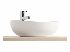 Sale Lavabo de cerámica ovalado para encimera 42x37 cm ANNA Blanco