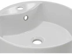 Outlet Shower & Design Lavabo de cerámica redondo , D40 cm, DARINI Blanco
