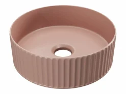 Best Lavabo de cerámica mate estriado, L36 x Alt. 12 x P36 cm, PEDARA Lavabo