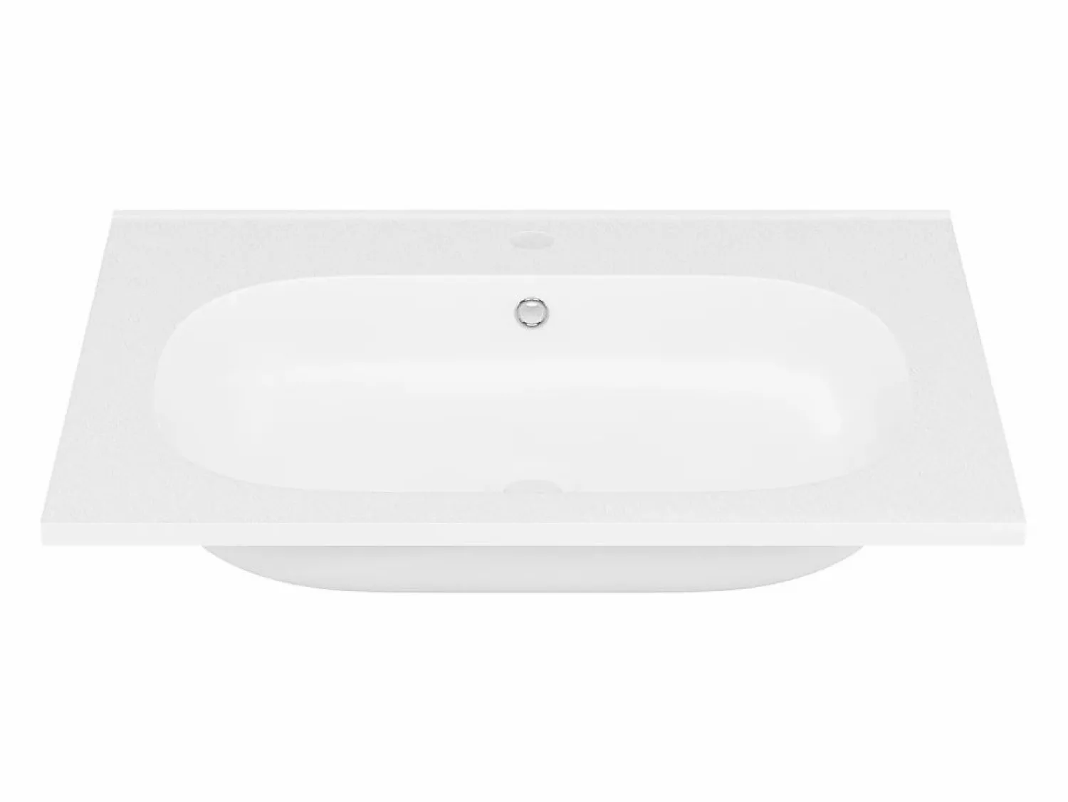 Sale Shower & Design Lavabo de empotrar de resina con efecto piedra, , L60 x An46 cm, OKIWA Blanco