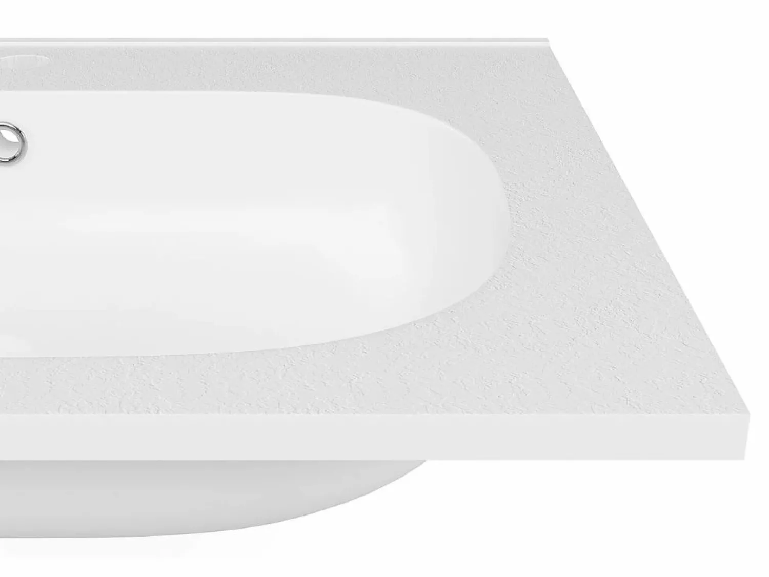 Sale Shower & Design Lavabo de empotrar de resina con efecto piedra, , L60 x An46 cm, OKIWA Blanco