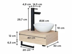 Lavabo de encimera grueso + lavabo + grifería SOHO Blanco