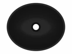 Outlet Lavabo de lujo ovalado cerámica mate 40x33 cm ES66559 Negro