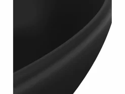 Outlet Lavabo de lujo ovalado cerámica mate 40x33 cm ES66559 Negro