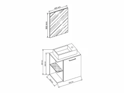 Lavabo de muebles de baño Hausa Roble de miel AL. 122 x AN. 52 x P. 34 cm Conjunto De Baño