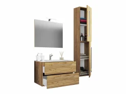 VCM Lavabo de muebles de baño Badinos Sonoma Oak AL. 151 x AN. 113 x P. 46 cm