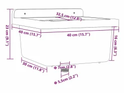 Lavabo de pared 40x40x24 cm resina