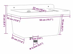Online Lavabo de pared 50x35x24 cm resina Fregadero