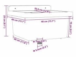 Lavabo de pared, , 40x40x24 cm, resina