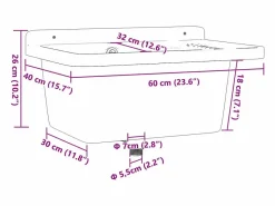 Best Lavabo de pared, , 60x40x28 cm, resina Gris