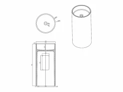 Shower & Design Lavabo de pie redondo de hormigón - D40 x Alt. 85 cm - PISONA