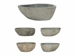 Lavabo de piedra de río ovalada 37-46 cm ES66270