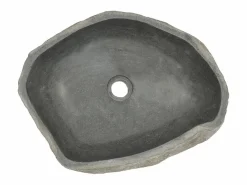 Lavabo de piedra de río ovalado 45-53 cm ES66599