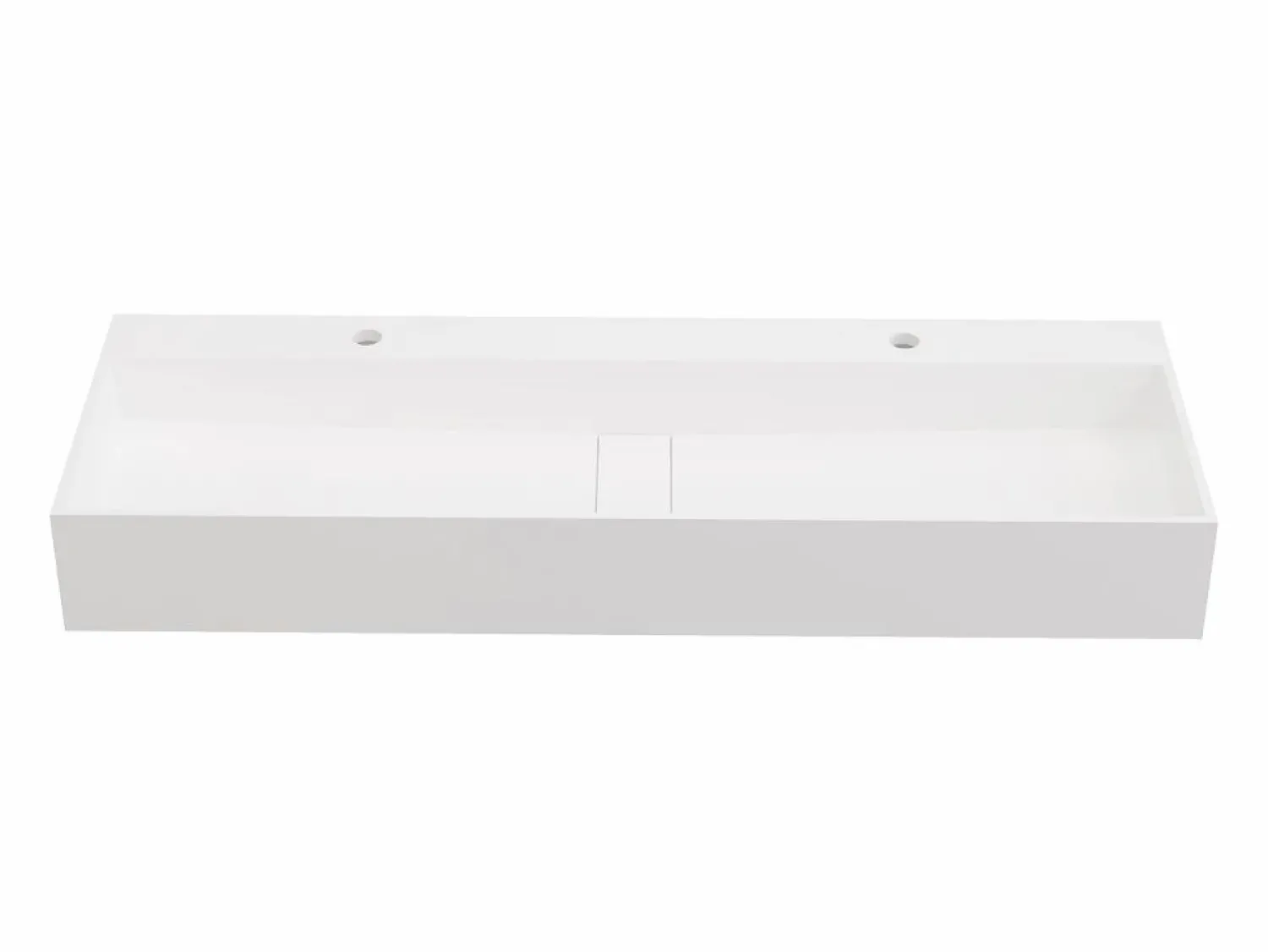 Online Lavabo doble suspendido de solid surface - Encimera lavabo blanca - 120 cm - YAMDROK Lavabo