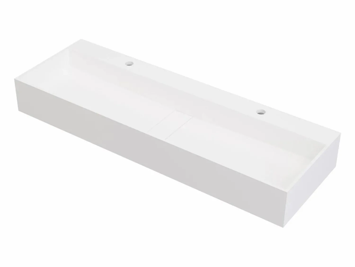 Online Lavabo doble suspendido de solid surface - Encimera lavabo blanca - 120 cm - YAMDROK Lavabo