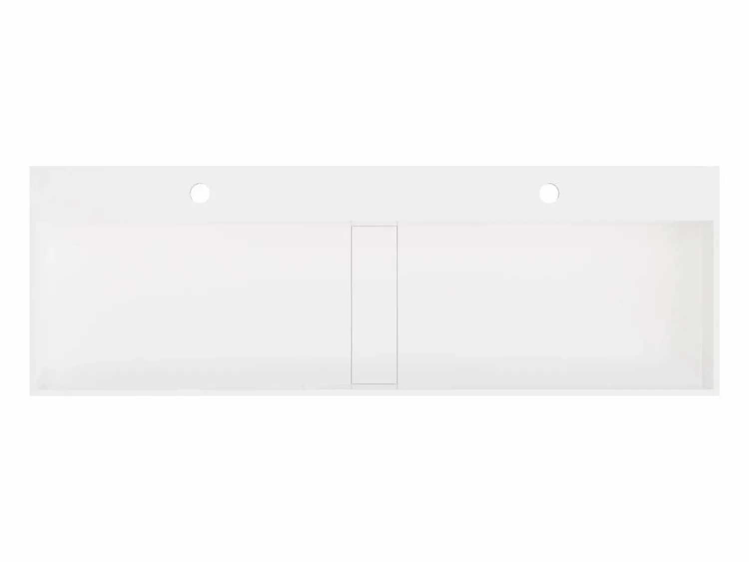 Online Lavabo doble suspendido de solid surface - Encimera lavabo blanca - 120 cm - YAMDROK Lavabo