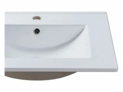 Shower & Design Lavabo empotrado de cerámica blanca - L61 cm - MOTIAC