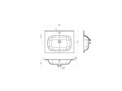 Shower & Design Lavabo encastrable de resina efecto piedra, , L60 x l46 cm, OKIWA Negro